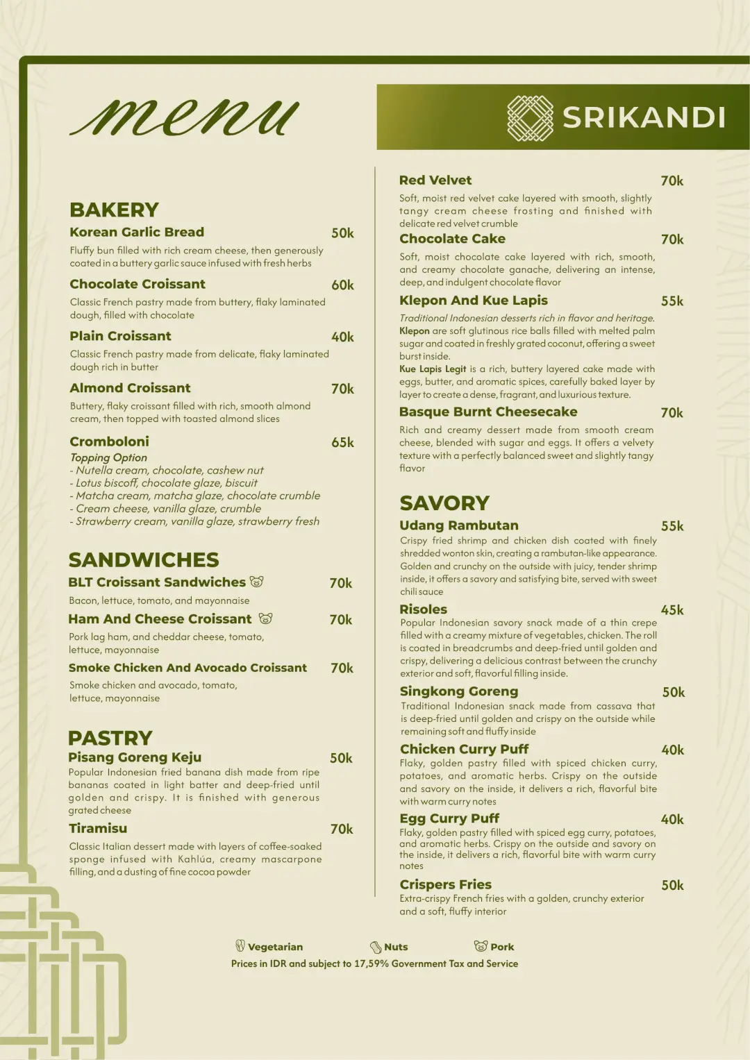 Alas harum bali menu