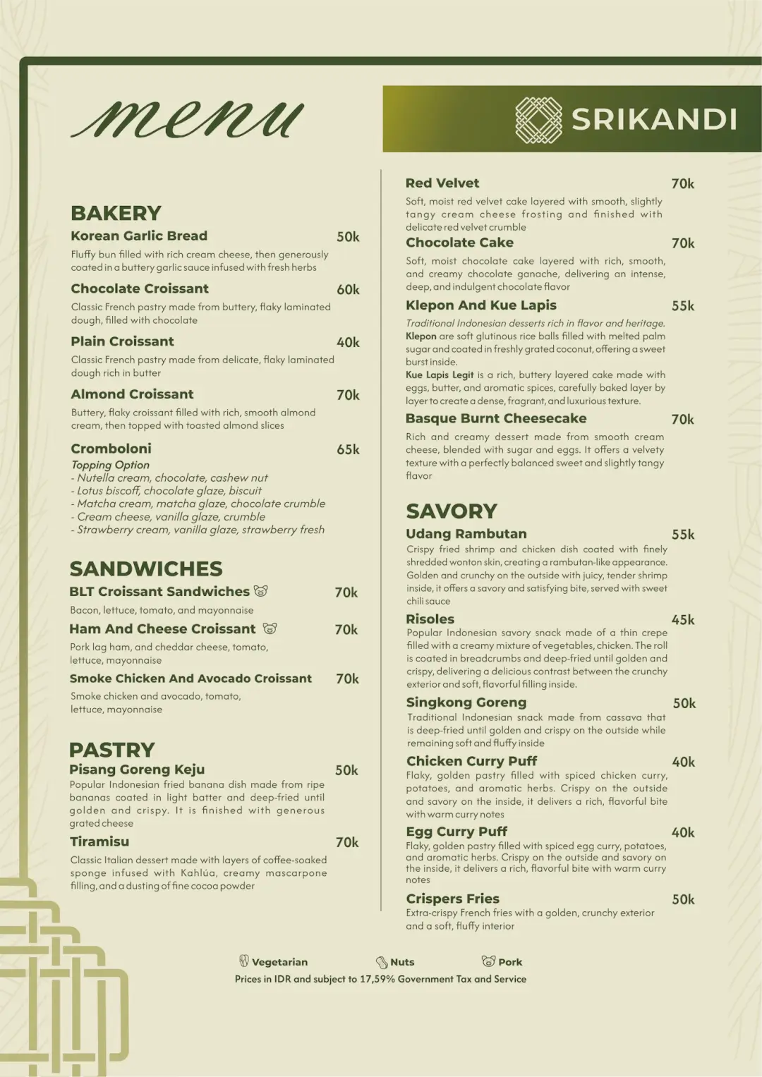 Alas harum bali menu