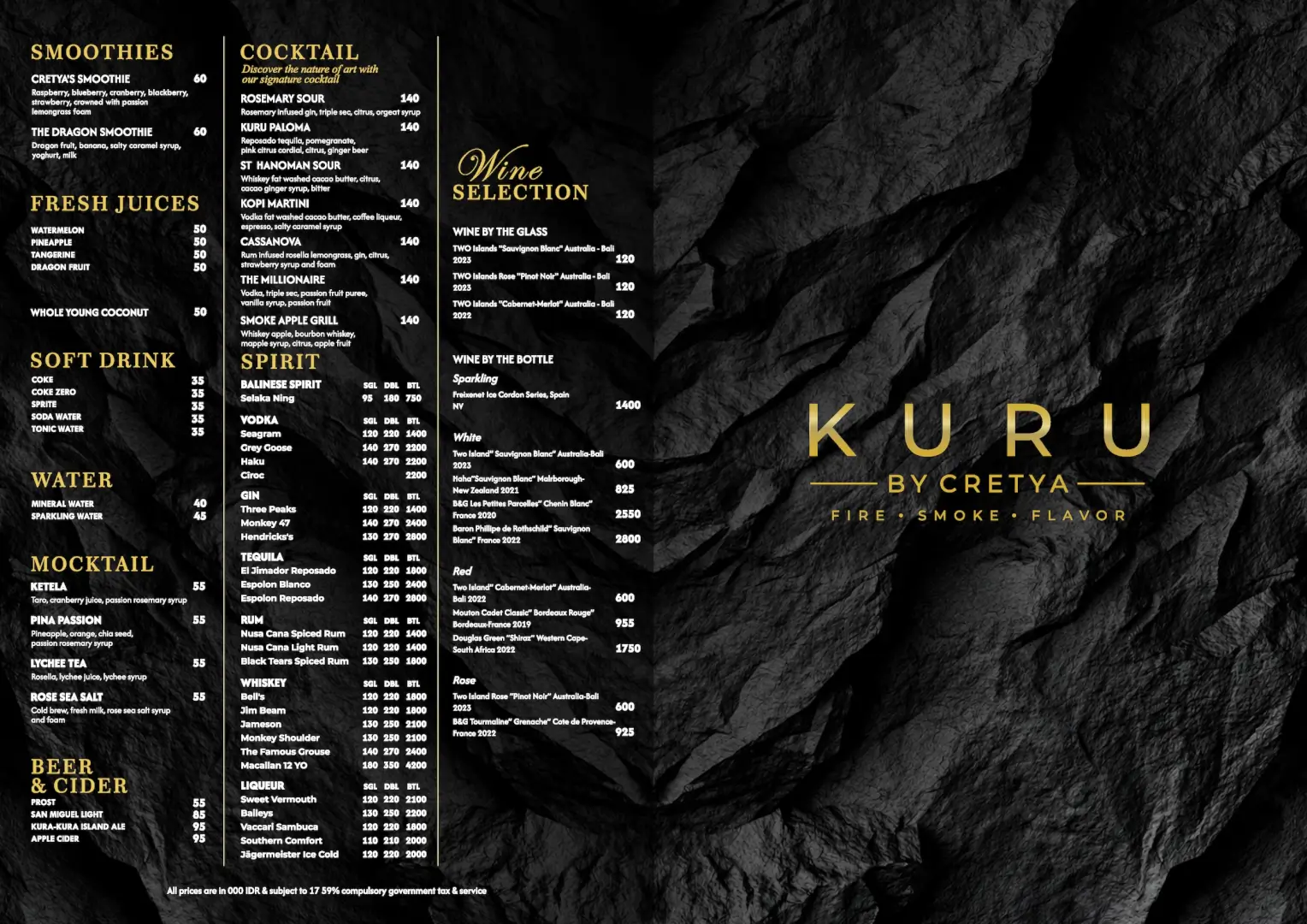 Kuru by cretya menu